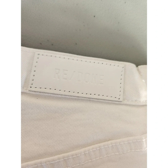 NWD Re/Done High Rise 70's Stove Pipe Distressed Jeans Size 26 White #BA406 - Picture 13 of 13